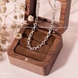 Dây chuyền rời trẻ em bạc ta mắt chữ nhật trơn an toàn cho bé | Cáo Bạc 