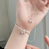  Dây chuyền bạc Việt Nam Sweet Bow hình nơ đính đá lấp lánh nhẹ nhàng | Cáo Bạc 
