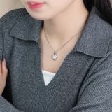  Dây chuyền bạc Việt Nam ngọc trai Freshwater Orbit Glow viền bạc đính đá trắng | Cáo Bạc 