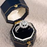  Nhẫn bạc Việt Nam xi vàng trắng đính Kim Cương Moissanite 5,5 li Lotus | Cáo Bạc 
