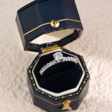 Nhẫn bạc Việt Nam xi vàng trắng đính Kim Cương Moissanite 5 li Rosa | Cáo Bạc 