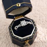  Nhẫn bạc Việt Nam xi vàng trắng đính Kim Cương Moissanite Infinity Promise | Cáo Bạc 