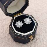  Khuyên tai bạc Việt Nam xi vàng trắng Snowlight Charm đính Kim Cương Moissanite | Cáo Bạc 