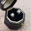 Khuyên tai bạc Việt Nam Moissanite 5 li viền móng ngựa | Cáo Bạc