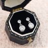 Khuyên tai bạc Việt Nam xi vàng trắng Starlight Echo đính Kim Cương Moissanite | Cáo Bạc