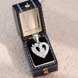  Dây chuyền bạc Việt Nam xi vàng trắng Ocean Heart đính Kim Cương Moissanite 4,5 li | Cáo Bạc 
