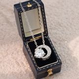  Dây chuyền bạc Việt Nam xi vàng trắng Moonlight đính Kim Cương Moissanite 8 li | Cáo Bạc 