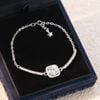 Lắc tay bạc Việt Nam xi vàng trắng đính kim cương Moissanite 8 li Clara | Cáo Bạc