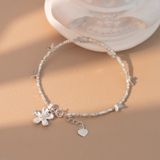  Lắc tay bạc Việt Nam Peach Blossom hoa đào charm bướm nữ tính | Cáo Bạc 