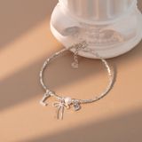  Lắc tay bạc Việt Nam Heart & Hope tim hồng nơ ngọc tròn | Cáo Bạc 