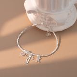  Lắc tay bạc Việt Nam Heart & Hope tim hồng nơ ngọc tròn | Cáo Bạc 