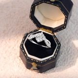  Nhẫn bạc Việt Nam xi vàng trắng đính kim cương Moissanite 6 li vương miện bốn chấu sang trọng | Cáo Bạc 