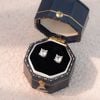 Khuyên tai bạc Việt Nam xi vàng trắng đính Kim Cương Moissanite 5 li bốn chấu ( chiếc) | Cáo Bạc