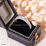  Nhẫn bạc Việt Nam xi vàng trắng đính Kim Cương Moissanite full đá tinh tế | Cáo Bạc 