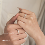  Nhẫn đôi bạc Việt Nam Circinus Couple Rings đính đá CZ tinh tế lấp lánh | Cáo Bạc 