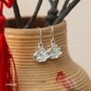 Khuyên tai bạc Việt Nam Liên Hương đính đá tinh tế dịu dàng | Cáo Bạc