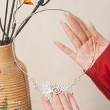  Kiềng cổ bạc Việt Nam Xuân Thì charm sen truyền thống kiềng đặc | Cáo Bạc 