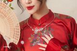  Kiềng cổ bạc Việt Nam Xuân Thì charm sen truyền thống kiềng đặc | Cáo Bạc 