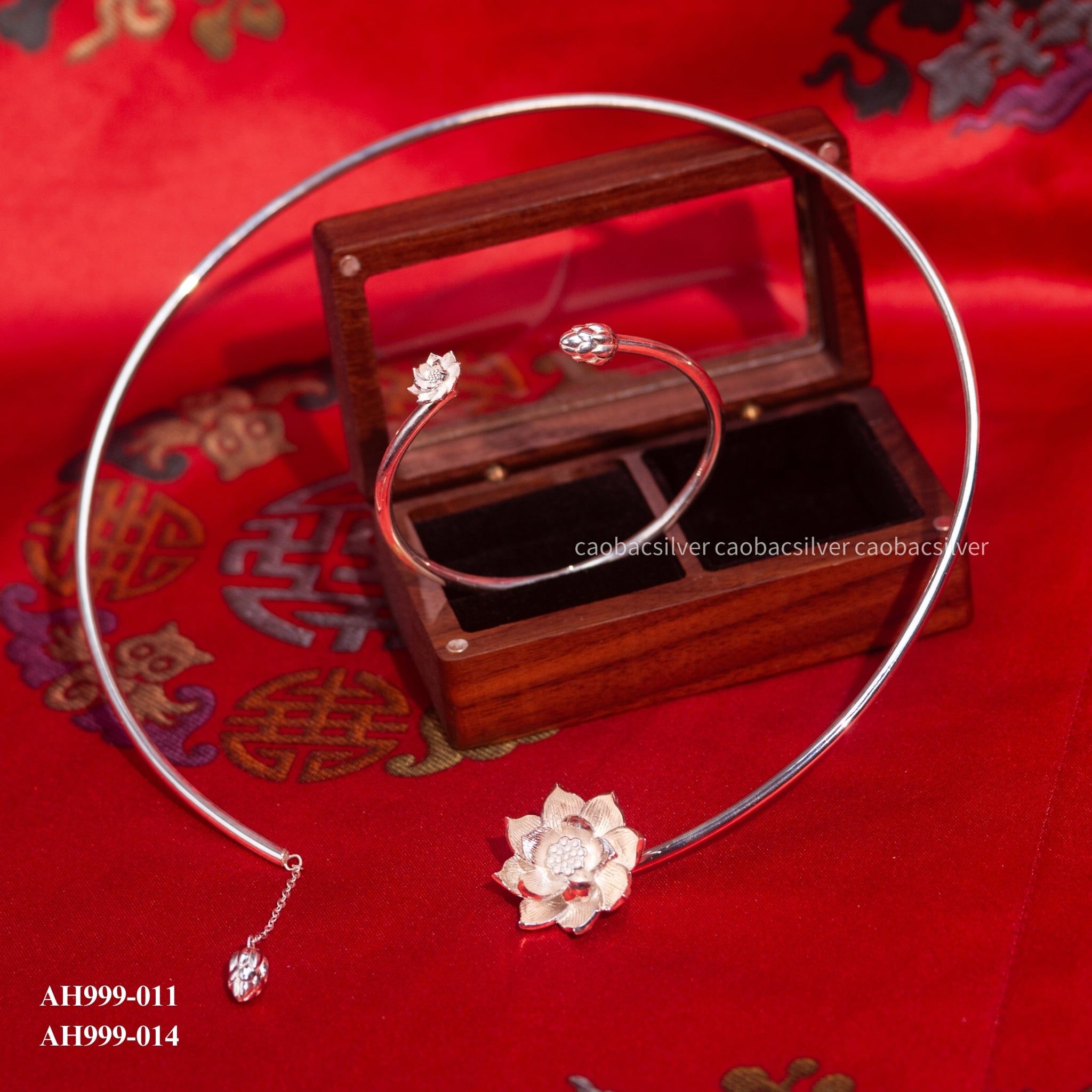  Kiềng cổ bạc Việt Nam Liên Hương charm sen truyền thống kiềng đặc  | Cáo Bạc 