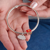  Kiềng bạc cho bé Lá Cờ charm cờ mây dễ thương khắc tên | Cáo Bạc 