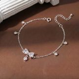  Lắc chân bạc Việt Nam charm nơ đá đính lấp lánh nữ tính | Cáo Bạc 