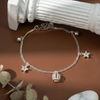 Lắc chân bạc Việt Nam Crown Star vương miện ngôi sao thanh lịch | Cáo Bạc