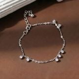  Lắc chân bạc Việt Nam đính charm đá lấp lánh thanh lịch | Cáo Bạc 
