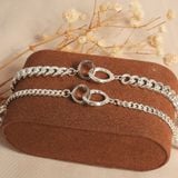  Lắc tay đôi bạc Việt Nam mặt vĩnh cửu dây mắt xích bản nam nữ | Cáo Bạc 