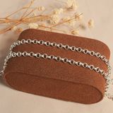  Lắc tay đôi bạc Việt Nam trơn mắt tròn dây bóng mịn unisex | Cáo Bạc 