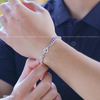  Lắc tay bạc nam sợi xích trơn mặt tim vô cực bản 6li 