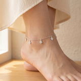  Lắc chân bạc Việt Nam treo charm cỏ bốn lá mini | Cáo Bạc 