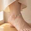 Lắc chân bạc Việt Nam treo charm cỏ bốn lá mini Cáo Bạc