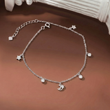  Lắc chân bạc Việt Nam charm trăng sao treo lấp lánh nhẹ nhàng | Cáo Bạc 