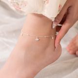  Lắc chân bạc Việt Nam dây bi charm bướm mix tim đá lấp lánh | Cáo Bạc 