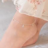  Lắc chân bạc Việt Nam dây xích charm hoa treo nhẹ nhàng cá tính | Cáo Bạc 