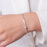 Lắc tay bạc Việt Nam dây mỳ 2li xỏ charm tim trơn tag khắc tên cá tính | Cáo Bạc 