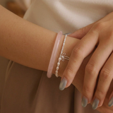  Lắc tay bạc Việt Nam Ngọc trai Freshwater Ribbon Charm | Cáo Bạc 