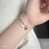  Lắc tay bạc Việt Nam Độc Lập charm hoa sen thanh lịch | Cáo Bạc 