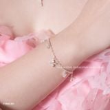  Lắc tay bạc Việt Nam hoa bốn cánh đính đá lập phương sang trọng | Cáo Bạc 