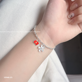  Lắc tay bạc Việt Nam Lá Cờ charm hoa tinh xảo | Cáo Bạc 