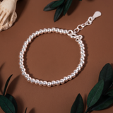  Lắc tay bạc Việt Nam sợi bi trơn tối giản thanh lịch | Cáo Bạc 