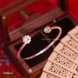  Kiềng tay bạc Việt Nam Liên Hương  chạm khắc sen nở và nụ sen tinh tế | Cáo Bạc 