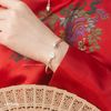 Kiềng tay bạc Việt Nam Liên Hương chạm khắc sen nở và nụ sen | Cáo Bạc