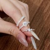  Nhẫn bạc Việt Nam hình vương miện đính đá mini tinh xảo | Cáo Bạc 