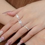  Nhẫn bạc Việt Nam mặt tim nhỏ đính đá viền đá sang trọng | Cáo Bạc 