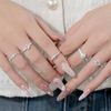 Nhẫn bạc Việt Nam mini 2 hàng đá tấm Cáo Bạc
