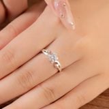  Nhẫn bạc Việt Nam sáu chấu cạnh tim lá trơn tinh tế | Cáo Bạc 