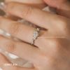 Nhẫn bạc Việt Nam xi vàng trắng đính kim cương moissanite 6 li Cáo Bạc