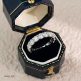  Nhẫn bạc Việt Nam xi vàng trắng đính Kim Cương Moissanite hoa nhọn năm cánh sang trọng | Cáo Bạc 