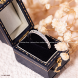  Nhẫn bạc Việt Nam xi vàng trắng đính kim cương Moissanite tròn ổ đá bốn chấu sang trọng | Cáo Bạc 